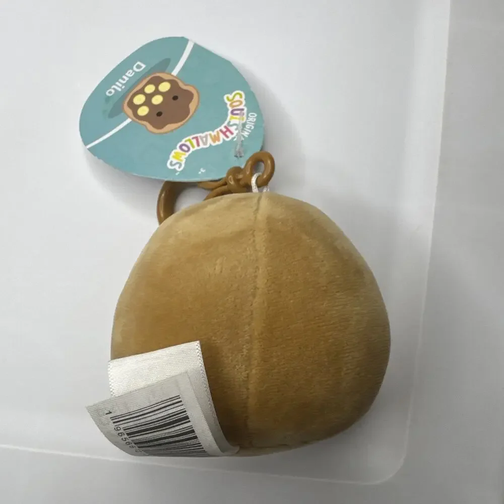 NWT Squishmallow Kellytoy Plush Sp Food Danilo as Toast Clip On Keychain 3.5" - Picture 2 of 3